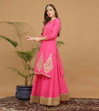 Joban Fashion Pink Georgette Lehenga Set