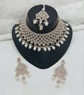 Joban Fashion Women Cream Stone Work Necklace Set - Distacart