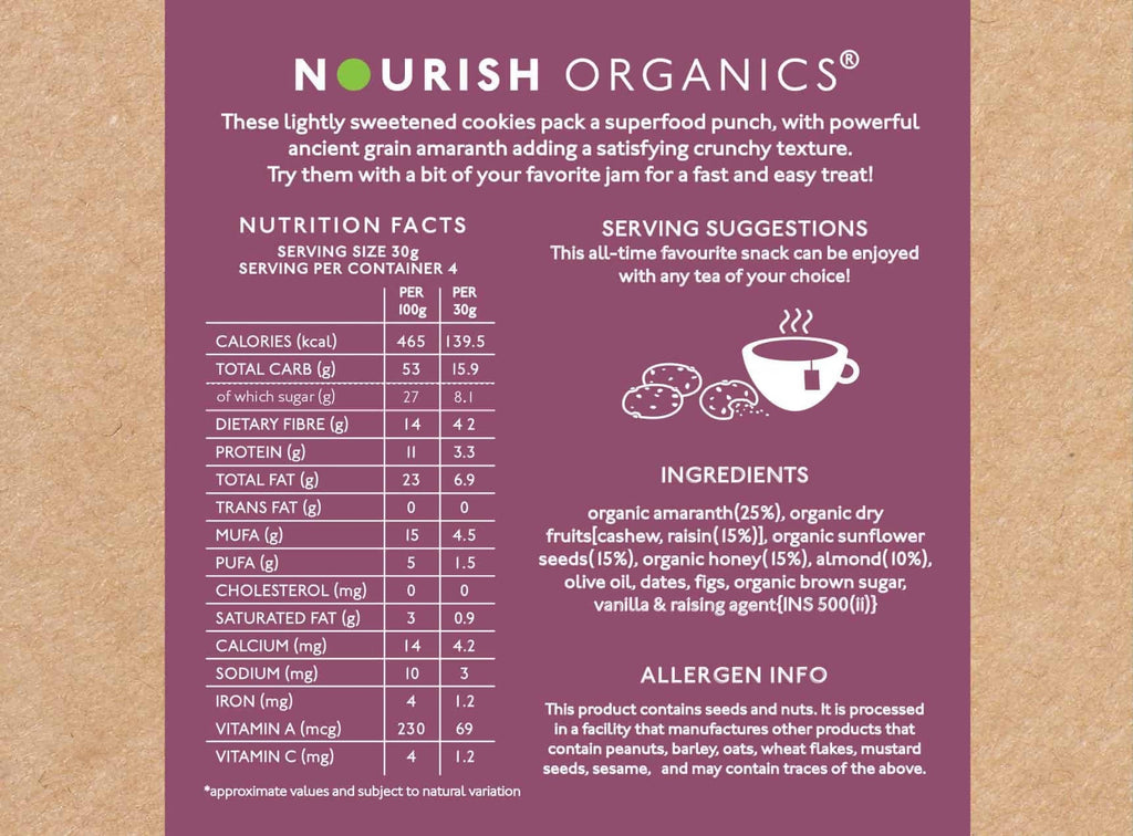 Nourish Organics Fig Amaranth Cookies