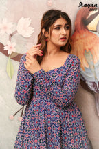Aayaa Pure Ab Cotton Gown With Heavy Digital Print - Multi Color - Distacart