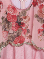Ahalyaa Pink Poly Silk A-Line Girl's Kurta
