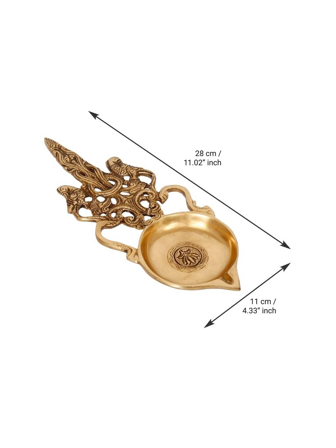eCraftIndia Gold-Toned Carved Diya