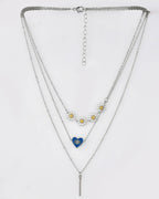 VOJ Beads Silver Plated Stainless Steel Layered Chain