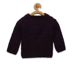 Chutput Kids Brown Coloured Solid Pullover with Sunflower Design