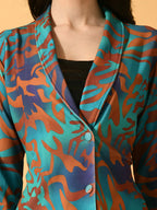 Myshka Women's Multi Printed Coat With Trousers