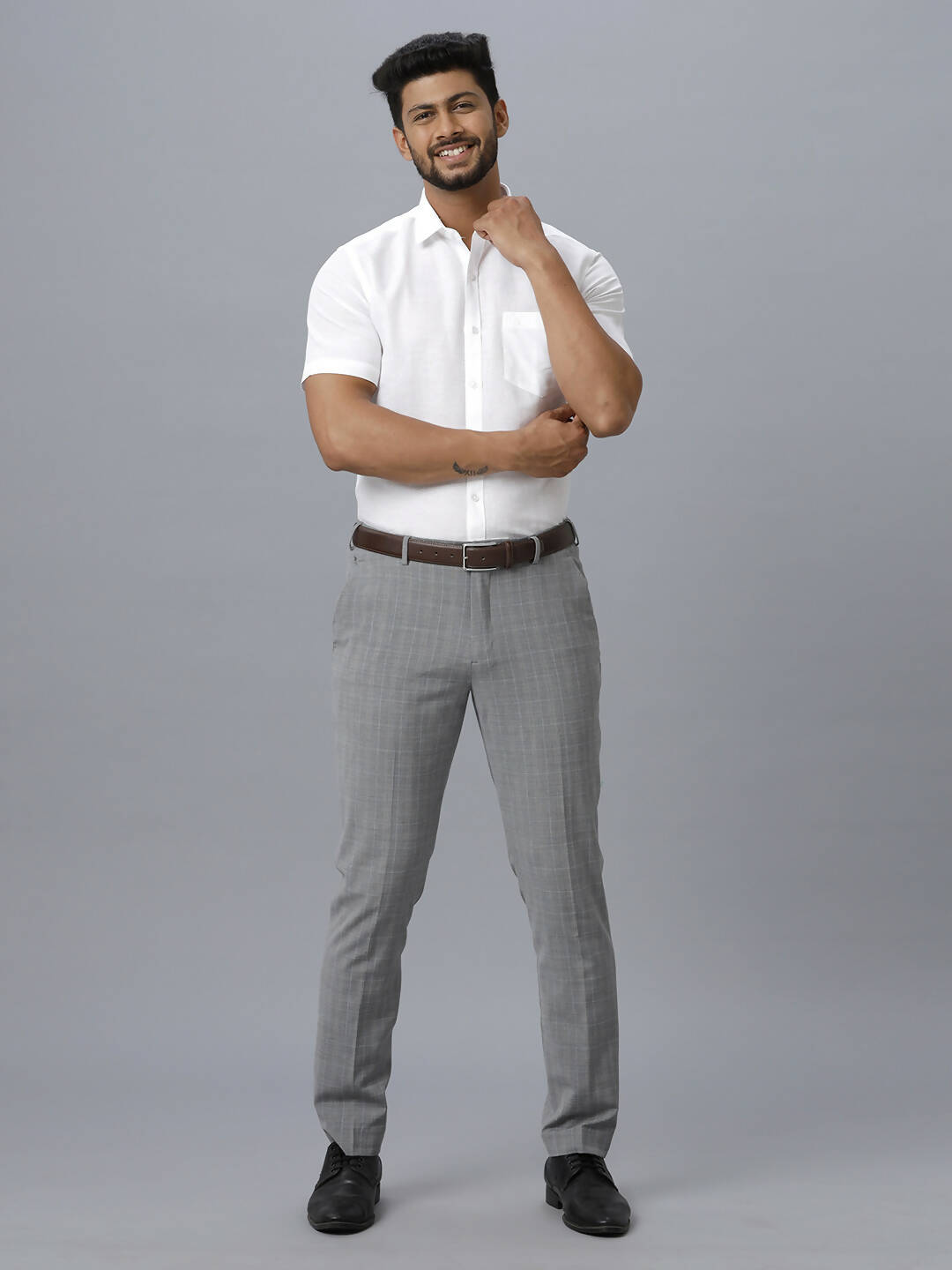 Ramraj Cotton Mens Half Sleeve Formal 100 % Cotton White Shirt