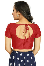 Aastha Fashion Women's Red Art Silk Designer Festive Wear Readymade Blouse