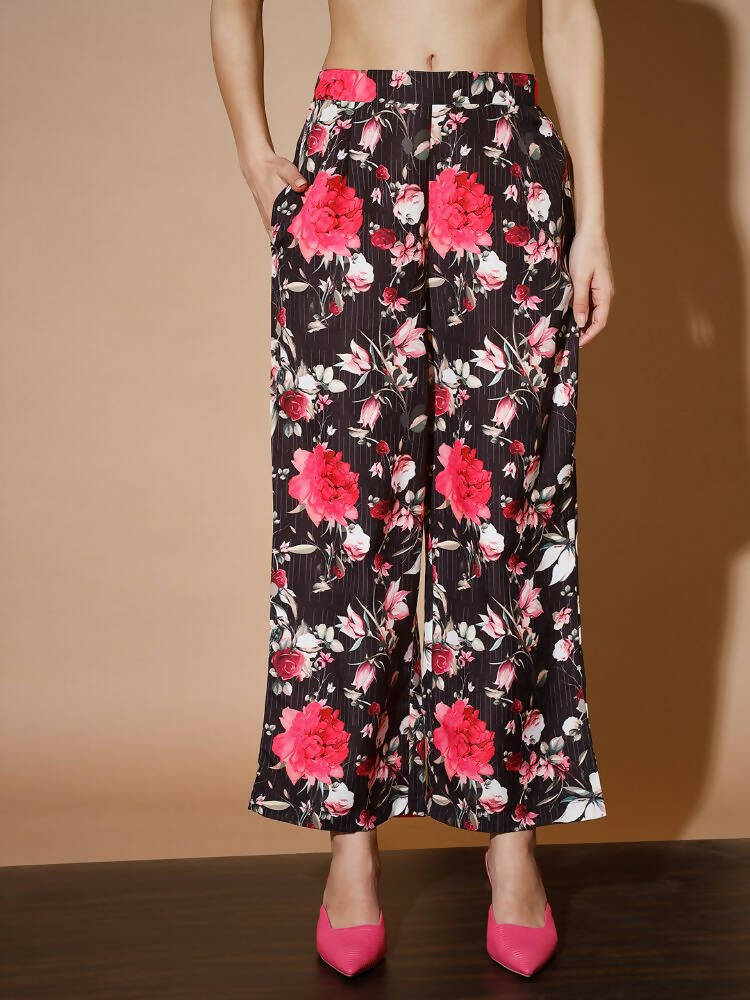 Myshka Women Black Printed Co-Ords - Distacart
