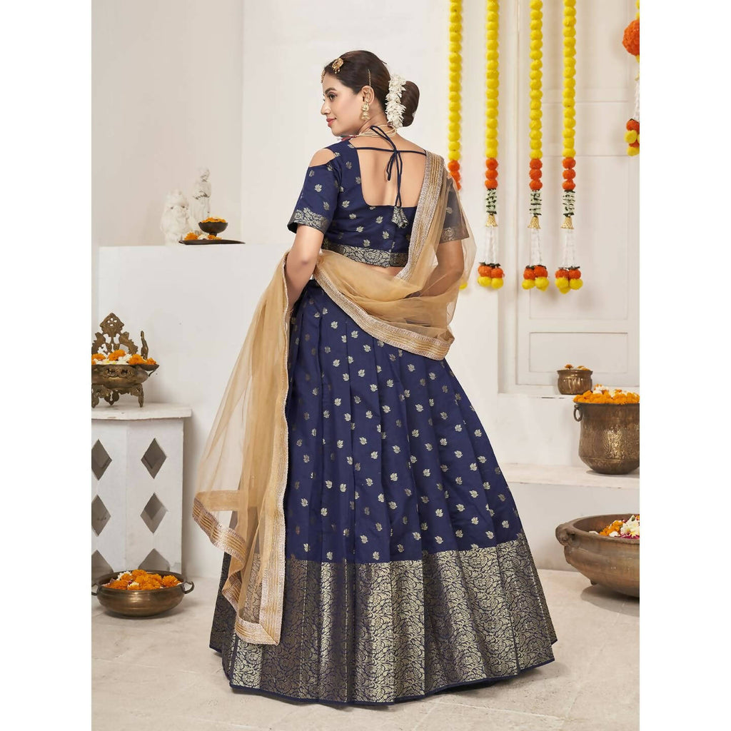 DEIANA'S Beautiful Jackquard Weaving Lehengha Choli - Blue