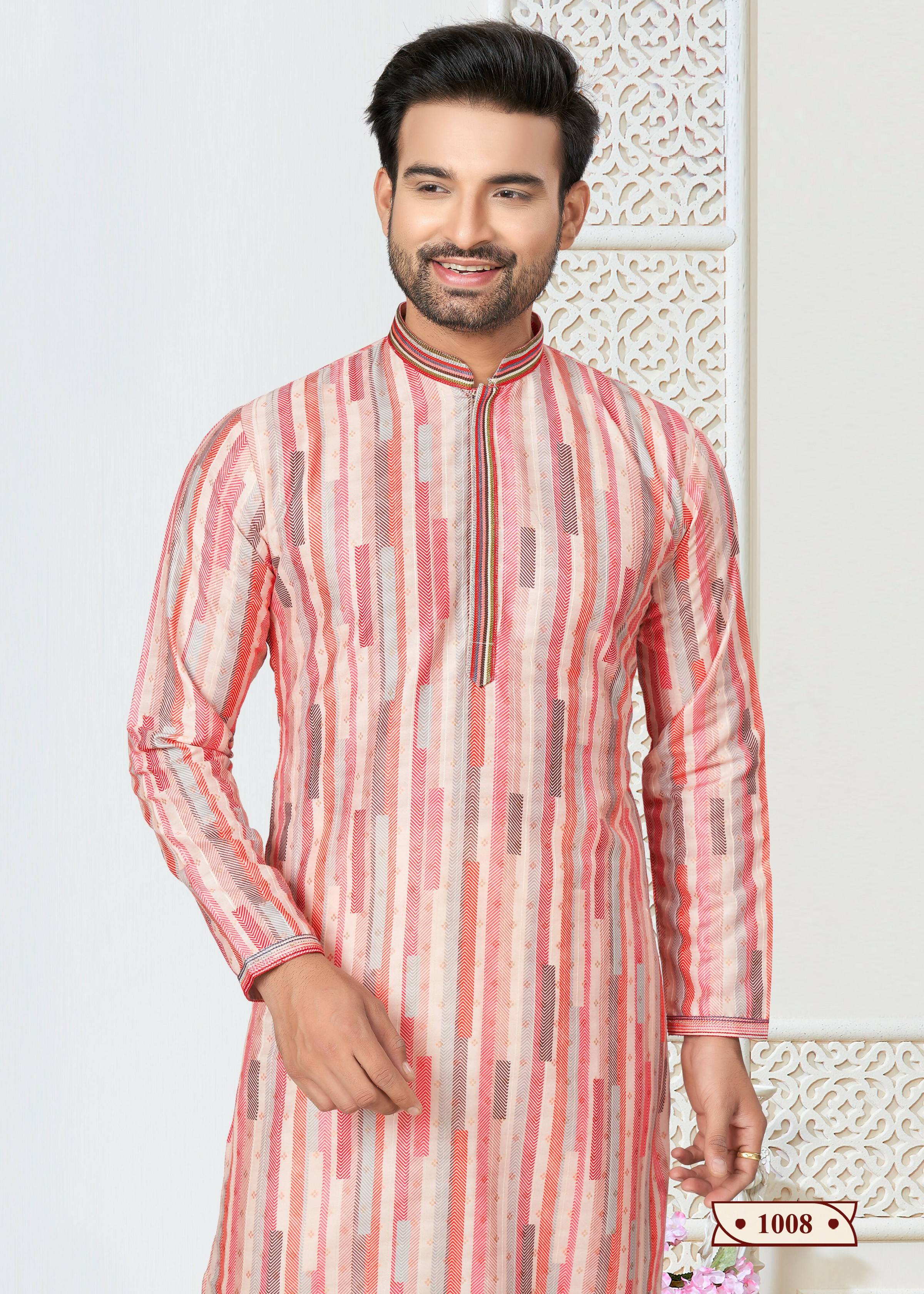 Joban Fashion Men's multicolor Cotton printed Kurta Pyjama set