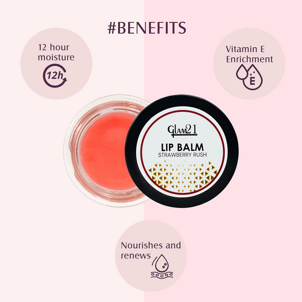 Glam21 Lip Balm In Strawberry Rush Flavour - Distacart