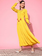 Ahalyaa Women's Traditional wear Ethnic Dress - Mustard - Distacart