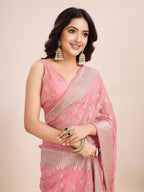 kasee Floral Embroidered Art Silk Ready to Wear Saree