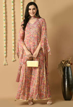 Joban Fashion Rose Gold Chinnon Kurta Set