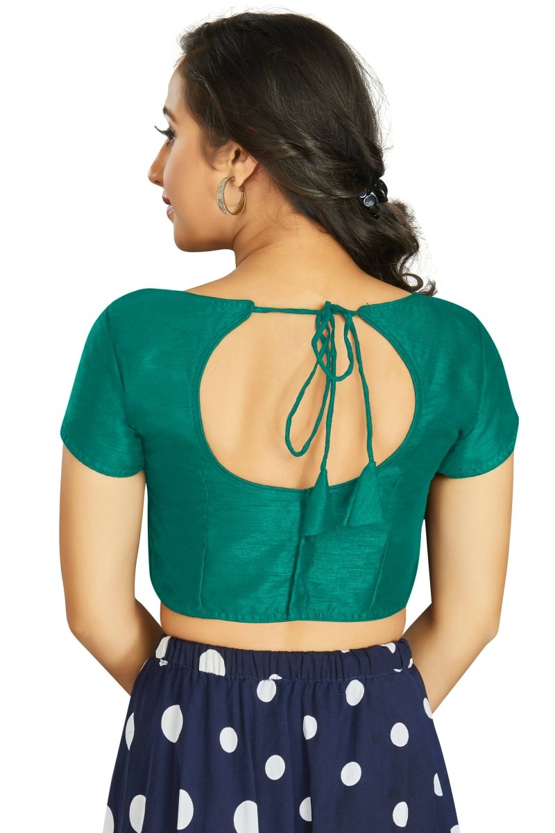 Aastha Fashion Women's Sea Green Art Silk Designer Festive Wear Readymade Blouse