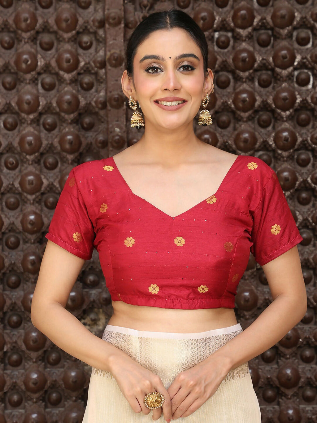 Shree Shyam Fashion Peach Cotton Saree - Distacart