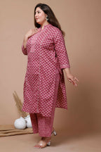 Miravan Women's Floral Printed Cotton Kurta With Palazzo 