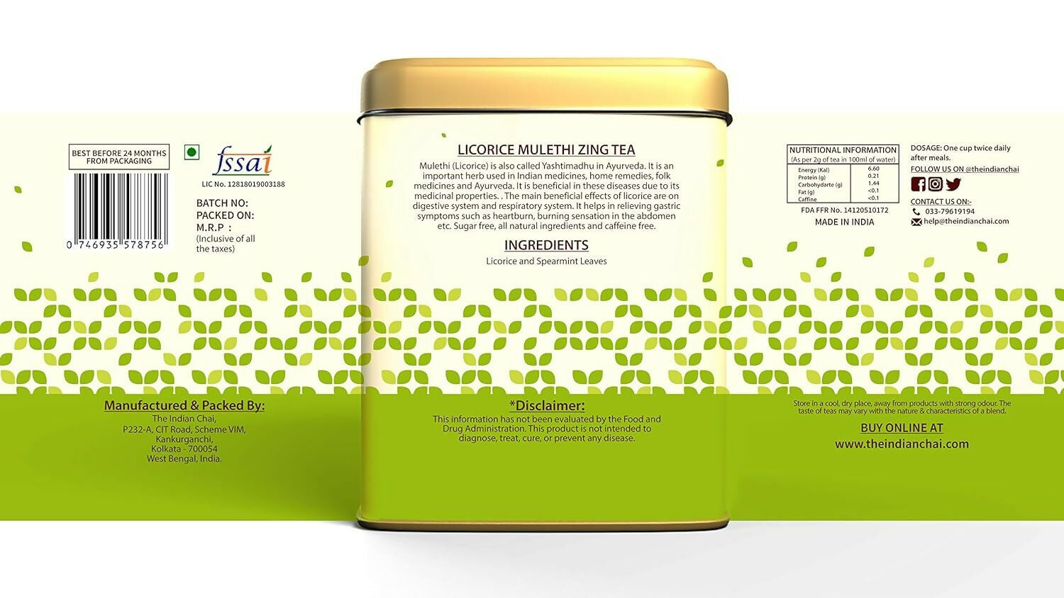 The Indian Chai - Licorice Mulethi Zing Ayurvedic Tea - Distacart