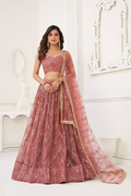 Eilara Glamorous Onion Pink Net With Sequins And Thread Embroidery Real Mirror Work Lehenga Choli For Wedding