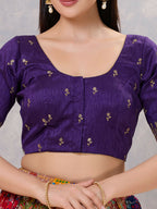 Joban Fashion Women Silk Brinjal Stitched Blouse