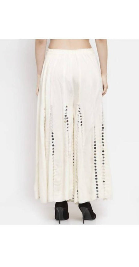 Mominos Fashion Off White Mirror Palazzo