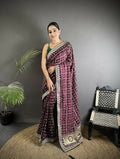 Joban Fashion Wine Bandhej Bandhani Vichitra Silk Bandhani Prints Saree - Distacart