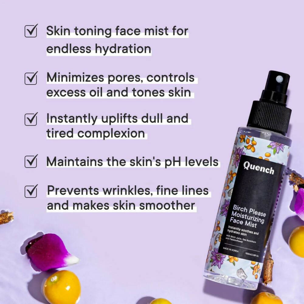 Quench Botanics Birch Please Moisturizing Face Mist, Instant Soothes & Hydrate - Korean Skincare