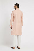 Ethnic India Pink Men's Kurta Striped Polyester