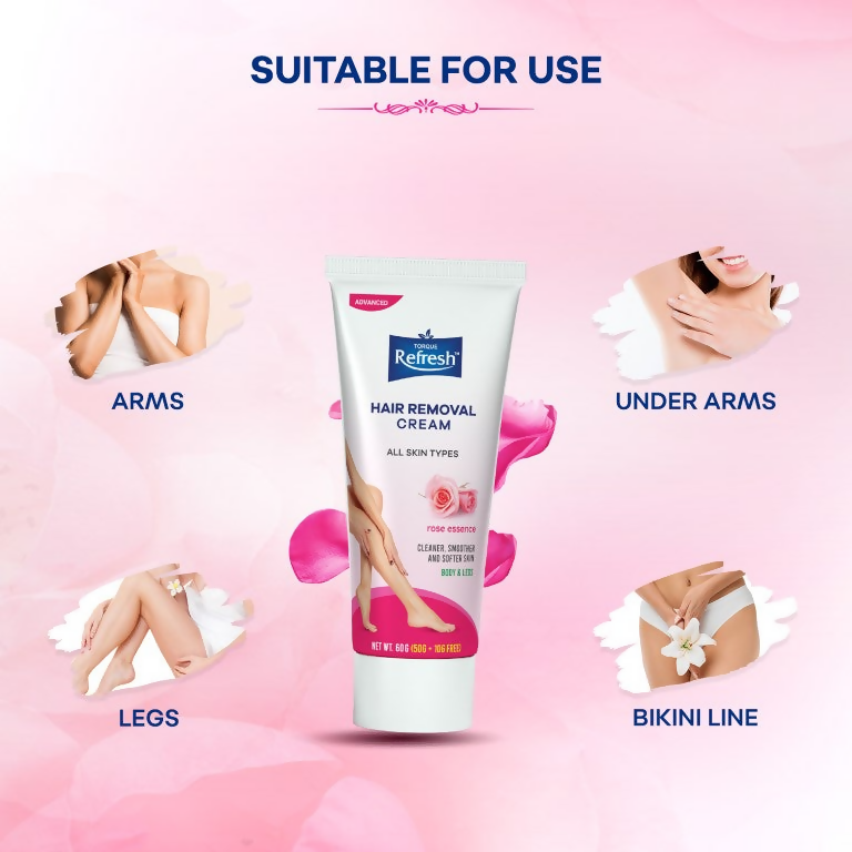 Torque's Refresh Hair Removal Cream With Rose Essence - Distacart