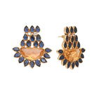 Nuyug 22K Gold Plated Crystal Studded Contemporary Floral Shaped Stud Earrings - Distacart