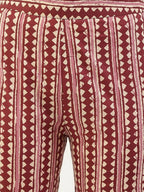 FIORRA Women's Maroon Cotton Straight Kurta Pant With Dupatta
