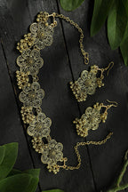 Mominos Fashion Johar Kamal Golden-Plated Brass Finish Floral Desgin Choker For Women - Distacart