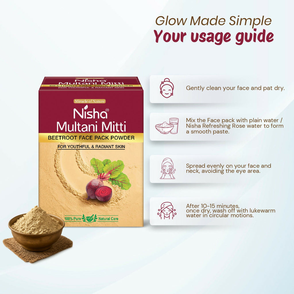 Nisha Beetroot Multani Mitti for Face |Skin Brightening Face Pack