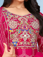 Joban Fashion Rani Cotton Premium Pure Viscose Print Dola With Handwork Kurta set