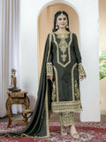 Teeya Creation Black Color Chinnon Silk Embroidery Work Fully Stitched Salwar Suit - Distacart
