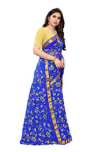 Vamika Blue Printed Chiffon Saree (UJALA BLUE) - Distacart