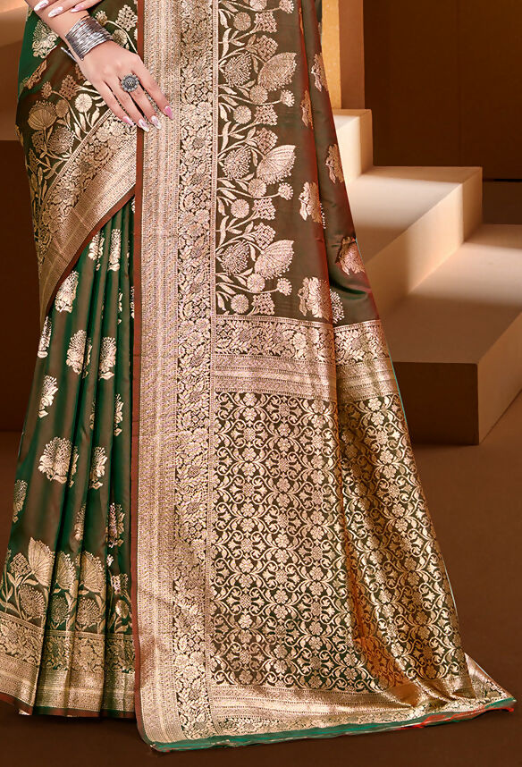 Sangam Prints Brown Silk Woven Work Traditional Saree