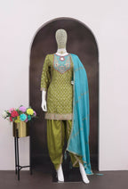 Anaita Green Embroidered Silk Stitched Dhoti Suit - Distacart