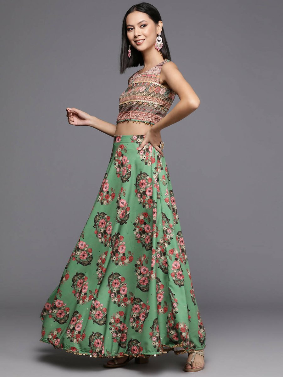 Ahalyaa Women's Traditional wear Lehenga Choli - Green