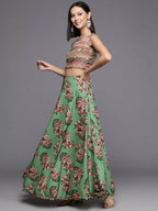 Ahalyaa Women's Traditional wear Lehenga Choli - Green