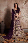 Jyoti Fashion Mesmerizing Wine Sequins Embroidered Velvet Lehenga Choli with Dupatta