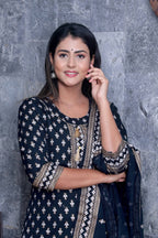 Vamika Navy Blue Gota Patti Work Kurta Set