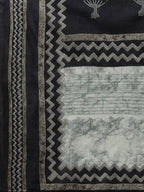 Yufta Women Black & Beige Yoke Design Kurta with Trouser & Dupatta
