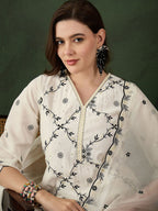 Sangria Embroidered Kurta & Trouser With Dupatta