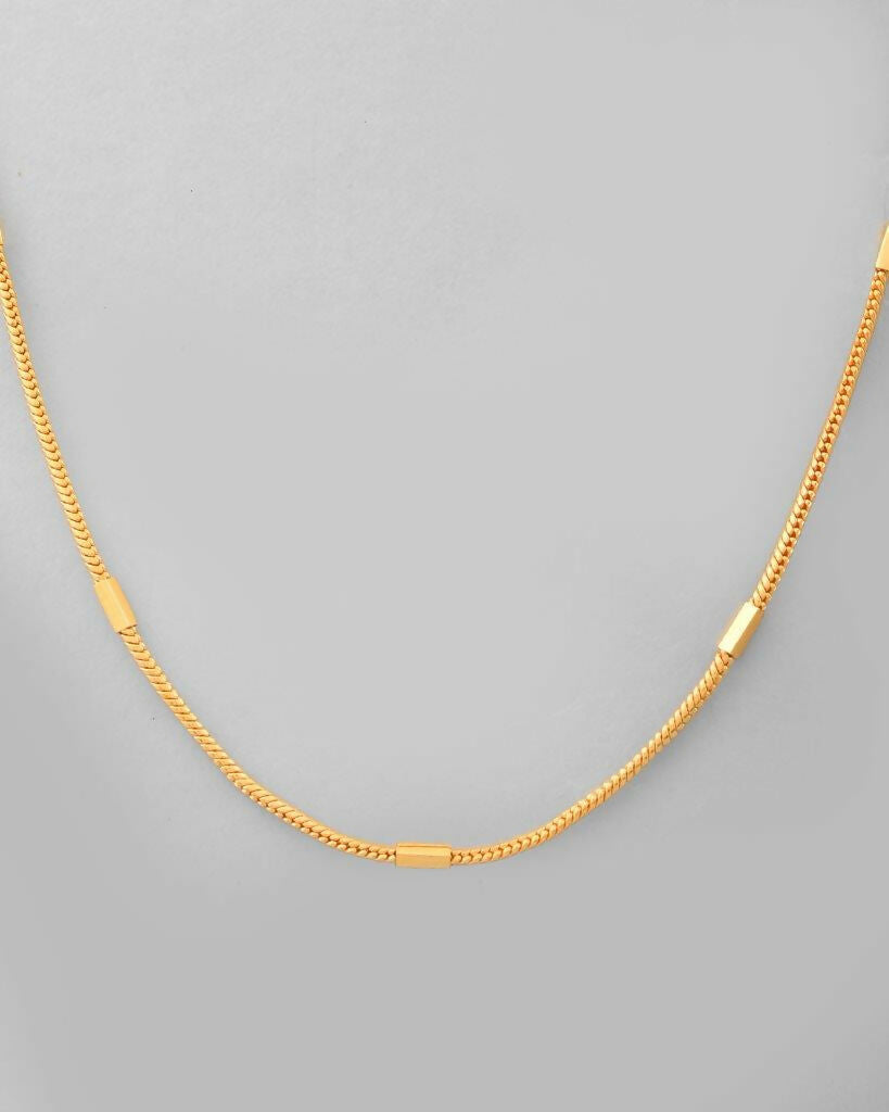 VOJ Women Gold-Polished Self Designed Pipe Chain