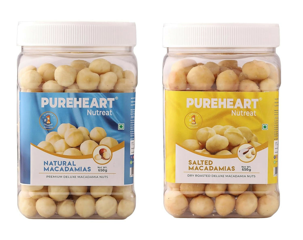 Pureheart Nutreat Combo of Natural Macadamia and Salted Roasted Macadamia - Distacart