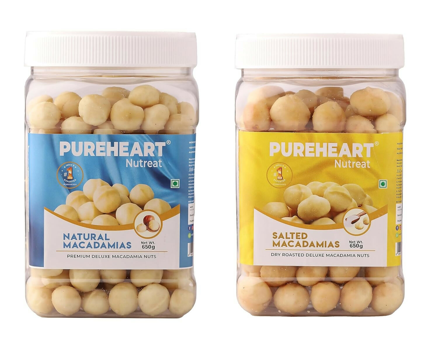 Pureheart Nutreat Combo of Natural Macadamia and Salted Roasted Macadamia - Distacart