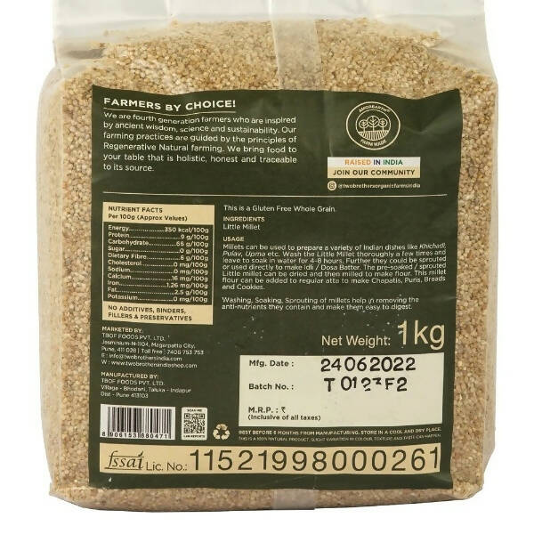 Two Brothers Organic Farms Little Millets - Distacart