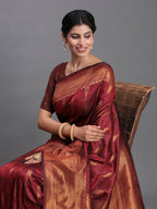 Shree Shyam Fashion Silk Maroon Saree - Distacart