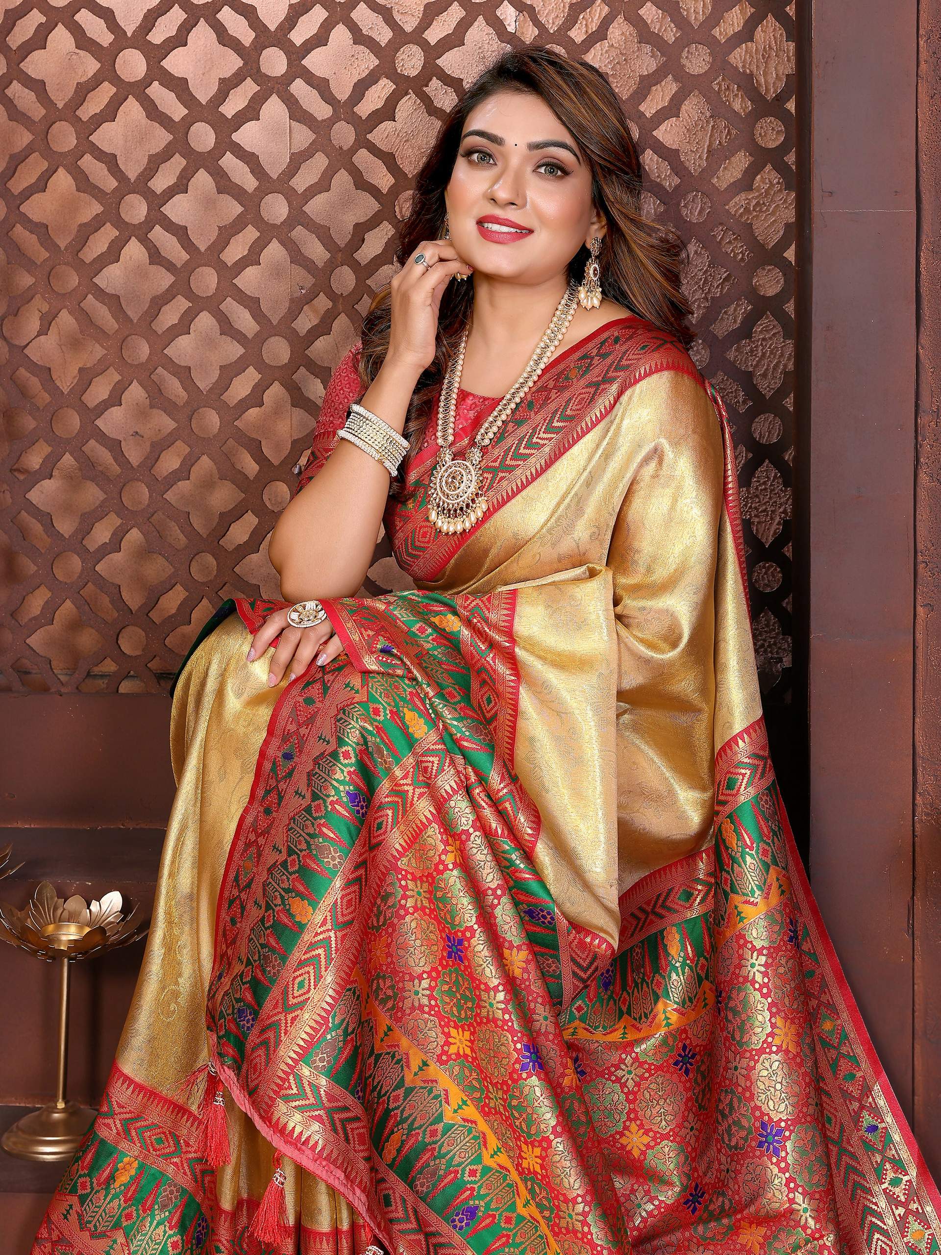Aastha Fashion Gold Tissue Silk Weaving Saree - Distacart